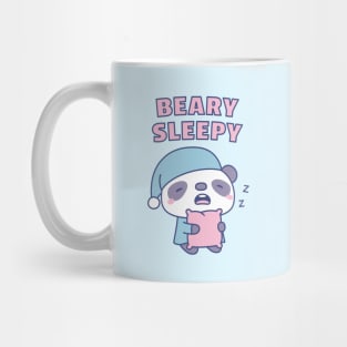 Cute Yawning Panda Beary Sleepy Pun Mug